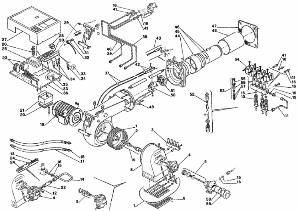 Спецификация запчастей для горелки P 450 T/G (479 M1)